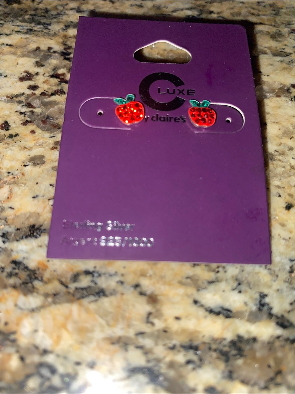 Sterling silver w red & green crystals apple post earrings. Luxe by Claire’s NWT
